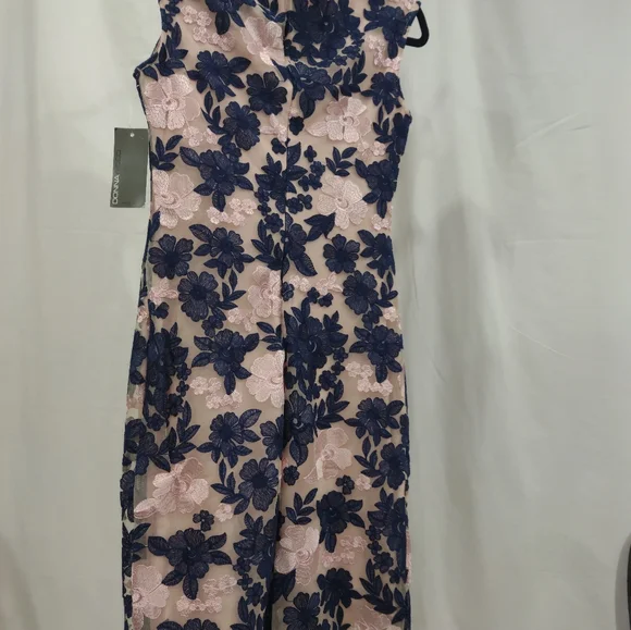 Donna Ricco NWT Navy Pink Floral Dress Size 2 - Picture 2 of 5